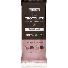 BeKeto Keto Vegan čokoláda 70% s MCT olejem Tmavá čokoláda 80 g