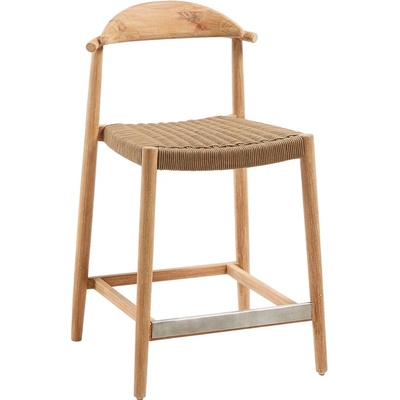 Kave Home Nina 62 cm dřevěná s hnědým výpletem