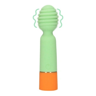 Loveline Ribbed Mini Vibrator with USB Charger Spring Sage
