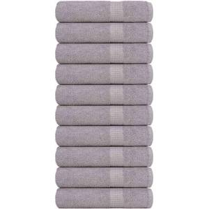 vidaXL Кърпи за баня FROGN 10 бр. Сиви 100x150 см 360 г/м2 (136838)