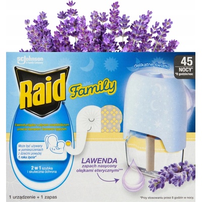 Raid Family elektrický odparovač s tekutou náplňou proti komárom 30 nocí 21 ml