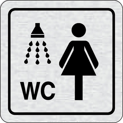 Nalepovací cedulka na dveře - Sprcha, WC ženy