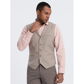 Ombre Clothing Бежова мъжка жилетка за костюм с яка Ombre Clothing Ombre Clothing | Bezhov | МЪЖЕ | S