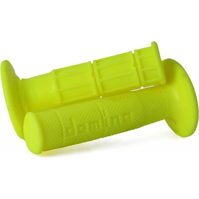 DOMINO gripy OFF ROAD jednosložkové ULTRA SOFT (22+25mm, délka 120/123mm) bez otvoru žlutá fluorescenční