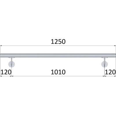 Madlo ø 42.4mm, L-1250mm, broušená nerez AISI304