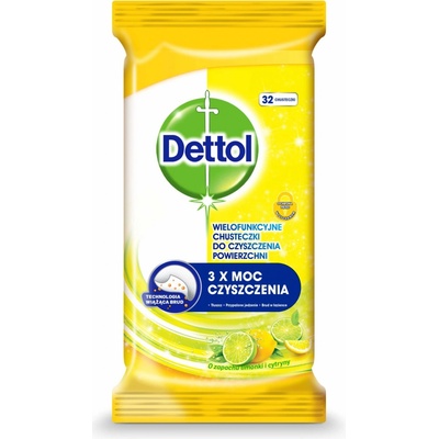 Dettol Antibakteriálne utierky na povrchy Citrón a Limeta 36 ks