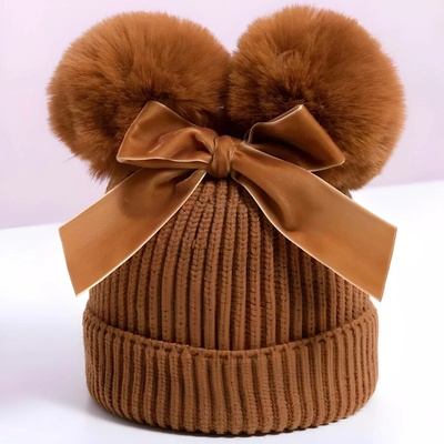 dětská čepice Bow šedá
