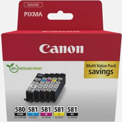 Canon Консуматив Canon PGI-580/CLI-581 PBK/C/M/Y Pigment Ink Cartridge Multi Pack - 2078C007AA (2078C007AA)