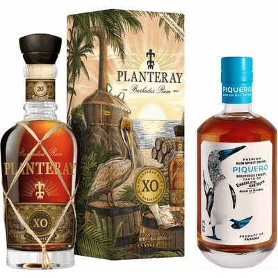 Planteray XO 20th Anniversary 40% 0,7 l a Piquero 40% 0,7 l (set)