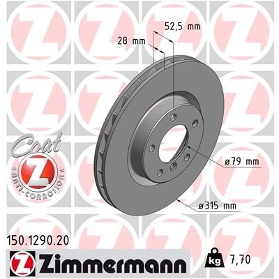 Brzdový kotúč ZIMMERMANN 150.1290.20 (150129020)