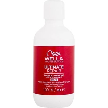 Wella Ultimate Repair Shampoo 100 ml шампоан за деликатно измиване на изтощена коса за жени