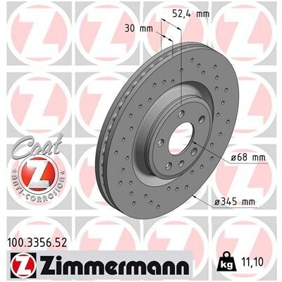 Brzdový kotúč ZIMMERMANN 100.3356.52 (100335652)