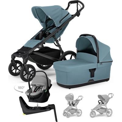 THULE 4v1 Urban Glide 4 Mid Blue s autosedačkou Maple Light Grey základnou příslušenstvím 2025