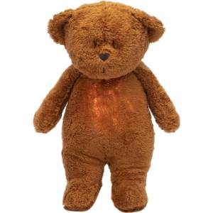 MOONIE Мека играчка Moonie Organic 2.0 - Bear, с нощна лампа и успокояващи звуци, Caramel (M-MCR2) - ozone