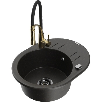 Mexen Kevin гранитна мивка с 1 отделение със сушилник и кухненски смесител (6517-75-73450-57-B)