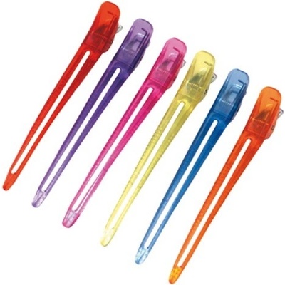 Eurostil 02524/99 Aluminium Plastic Clips Assorted Colours - kombinované pinety hlinník/plast, mix farieb, 10 cm, 6 ks