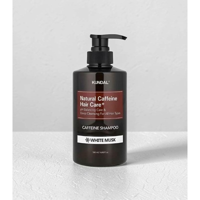 KUNDAL Caffeine Shampoo White Musk hloubkově čisticí přírodní šampon proti vypadávání vlasů 500 ml
