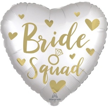 Fóliový balónik srdca saténové - Bride Squad 43 cm
