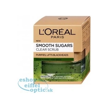 L'Oréal Smooth Sugars Clear Scrub jemný čisticí cukrový peeling 50 ml