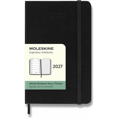 Moleskine A6 Týždenný 2027 Čierny