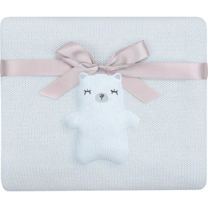 KikkaBoo Плетено памучно одеяло Kikkaboo - Bear with me, Blue (31103010051)