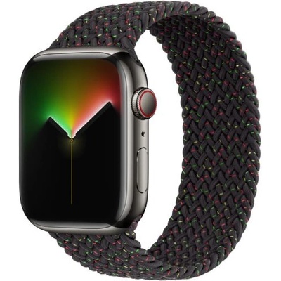 Apple Оригинална текстилна каишка за Apple Watch 44мм, 45мм, 46мм, Ultra, Ultra 2, Ultra 3 49 - Apple Black Unity Braided Solo Loop Band Size 11 (разопакован) (MMWT3ZM/A)