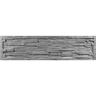 Betonový plot s imitací štípaného kamene, deska 200*50*4 cm Šedá