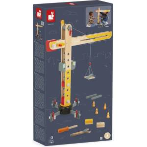 Janod Детска играчка Janod - Дървен кран (J06468) - ozone