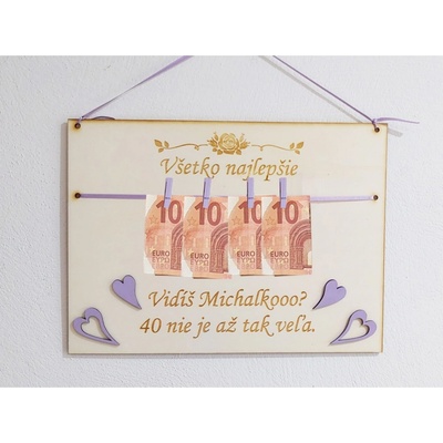 LYMFY | Drevená tabuľka 30x22cm vidíš 40 nie je až tak veľa | prírodné drevo