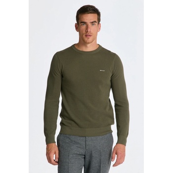 Gant sveter Cotton Pique C-neck zelená
