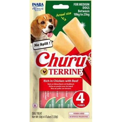 Inaba Churu Terrine Medium Dog kuracie a hovädzie 4 x 30 g