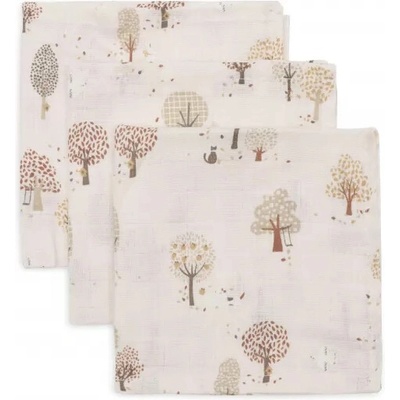 Jollein Ubrousky mušelínové 31x31cm Tiny Park 3 ks