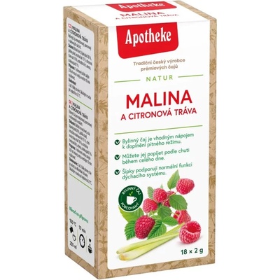 Apotheke čaj Malina a citronová tráva 18 x 2 g