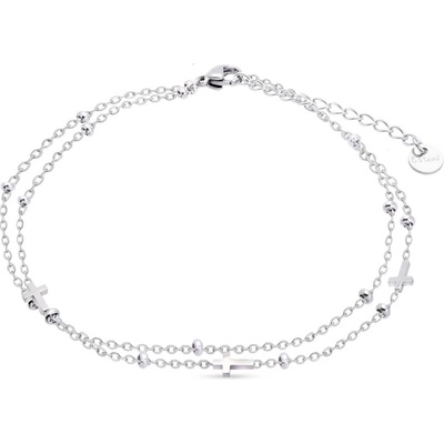 Ellami Dvojitý řetízek z chirurgické oceli na nohu s křížkem 3002017 – Zboží Dáma