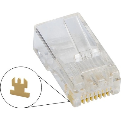Telefónny konektor 8P8C / RJ45 na drôt CAT 6e, 100ks TEL0052.1