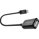 FIXED OTG datový kabel s konektory micro USB/USB-C, USB 2.0, 20 cm FIXA-CTOA-BK