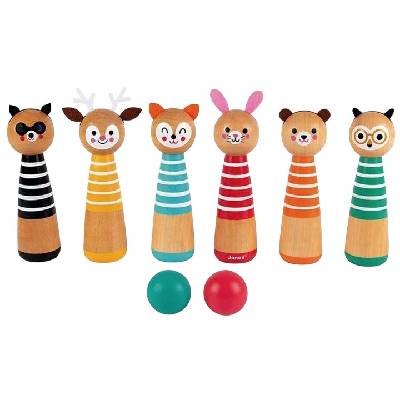 Игра с кегли Janod - My First Skittles, дървена (J03200)