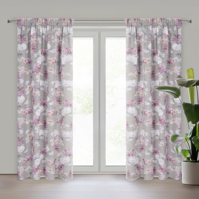 Takoy Závěs SHERRY z etamínu s potiskem květin poloprůhledný-HF-410672 | 140 x 300 cm