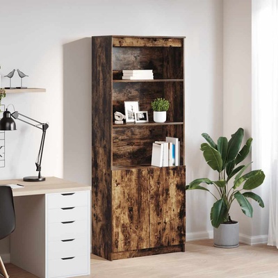 vidaXL Висок шкаф, опушен дъб, 70x35x180 см, инженерно дърво (3328475)