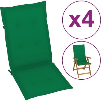 Image 1 of vidaXL Възглавници за столове с облегалки 4 бр зелени 120x50x3 см плат (43186)