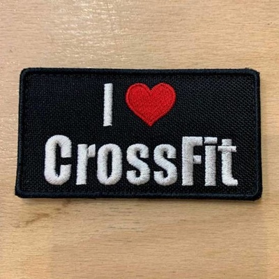 Workout nášivka I love Crossfit - 85 x 45 mm se suchým zipem