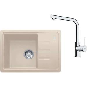 Franke - Кухненски комплект G266SA, мивка от фрагранит BSG 611-62 и смесител FS 3230.031, сахара/хром 114.0700. 750 (114.0700.750) Мивка за вграждане