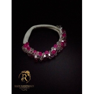 Radi handmade Ластичка с цикламени кристали (525)