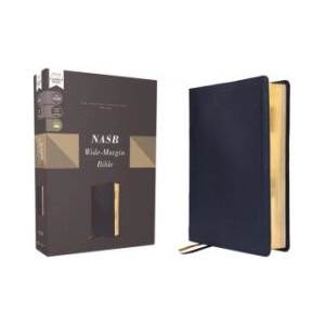 NASB WIDE MARGIN BIBLE 1995 NAVY CALFSKI | ZONDERVAN (2024)
