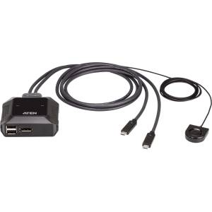 ATEN KVM превключвател ATEN US3312 2-портов 4K DisplayPort USB-C (ATEN-US3312-AT)