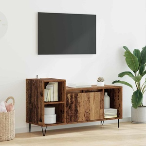 vidaXL ТВ шкаф 100 x 35 x 55 см Старо дърво Инженерна дървесина (882720)