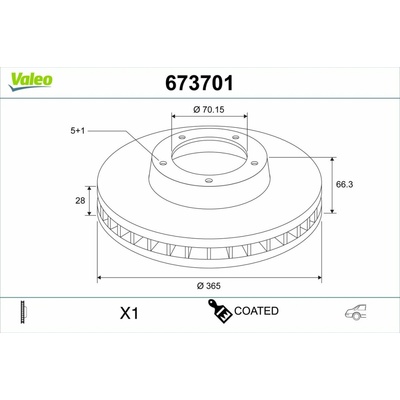 Brzdový kotúč VALEO 673701