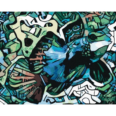 Malování podle čísel Grafiti ryba zelená