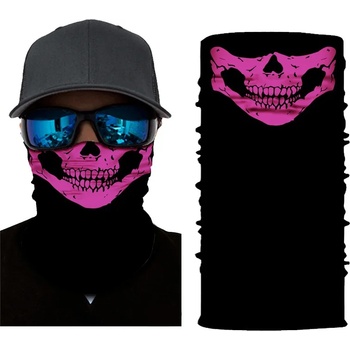 Hoodstyle Шал бандана бъф за глава розов череп HoodStyle Bandana BuffBNP-S365 - Черен, размер