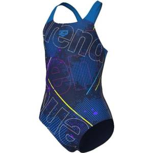 arena girls galactics swimsuit swim pro back navy/blue river 116cm
